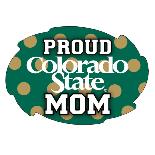 R and R Imports, Inc Colorado State Rams NCAA Collegiate Trendy Polka Dot Proud Mom 5" x 6" Swirl Decal Sticker
