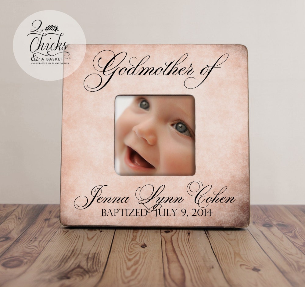 Godmother Gift, Personalized Baptism Picture Frame, Godparent Gift Idea, Frame