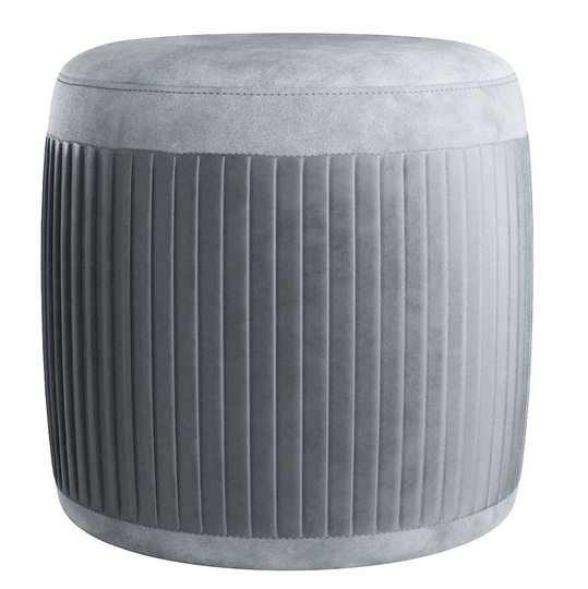 Furniture of America Findry Modern Gray Polyester/Polyester Blend Round Ottoman | IDF-OT5664GY