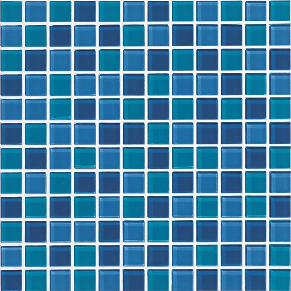 Crossville High Fidelity Cobalt/Peacock/Sea 4x4 Swatch 1x1 Mosaic Blend | 1X1LW.GB09