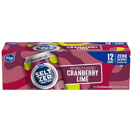 Kroger Cranberry Lime Seltzer Water - 12.0 fl oz x 12 pack