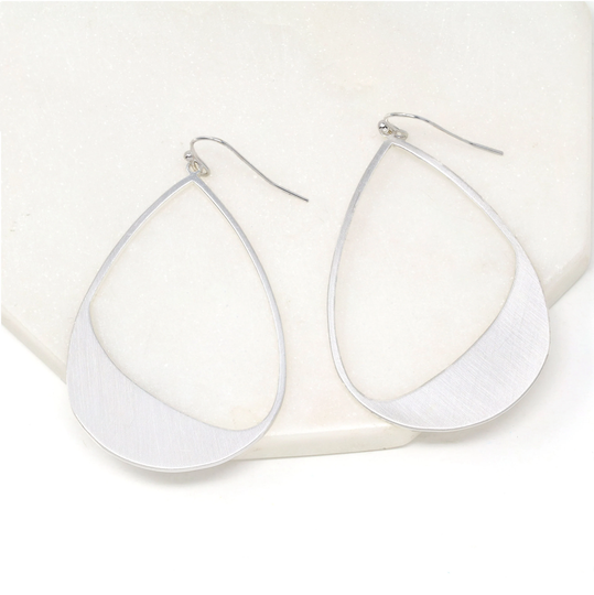 Teardrop Statement Drop Earrings Gold, Unique Crescent Earrings, Modern Geometric Earring, Minimalist Simple Gift For Her