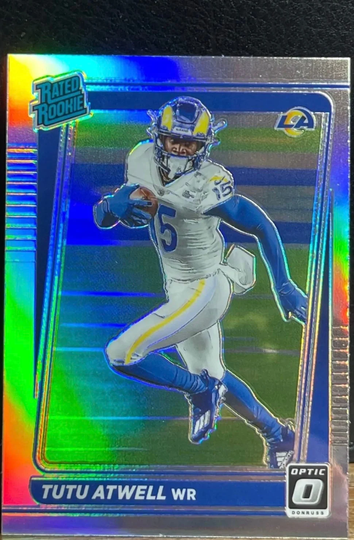 Tutu Atwell 2021 Rookie Card Nfl Panini Donruss Rated Optic Previewsilver Prizm La Rams Star Wr Christmas Gift For Him Or Her