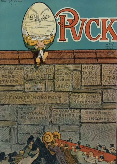 1910 | Humpty Dumpty Sat On A Wall Frank A. Nankivell Puck Cost Of Living Ram 500 Piece Adult Jigsaw Puzzle Fun Activity