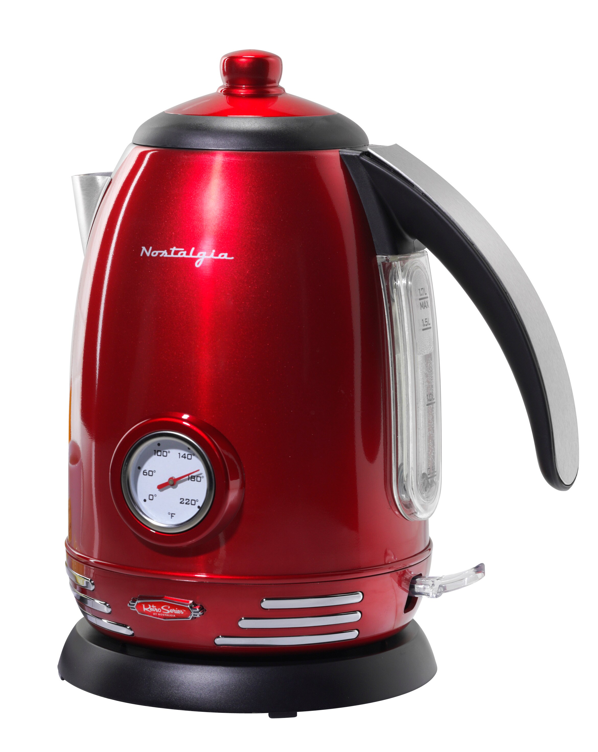 Nostalgia Retro Red 7-Cup Cordless Electric Kettle Stainless Steel | RWK150