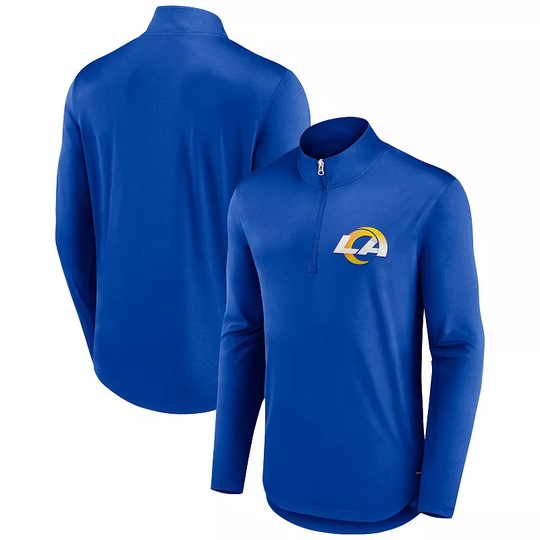 Men's Fanatics Branded Royal Los Angeles Rams Tough Minded Quarter-Zip Top, Size: Medium, Blue