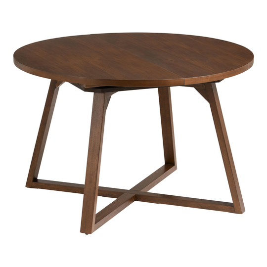 Rounded Dark Walnut Wood Maliyah Extension Dining Table: Brown by World Market