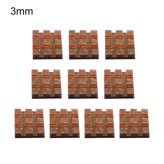 10Pcs Heat Sink Universal Good Heat Dissipation Copper 2/3/4/6mm Adhesive Back Radiator Cooler for RAM - 3mm
