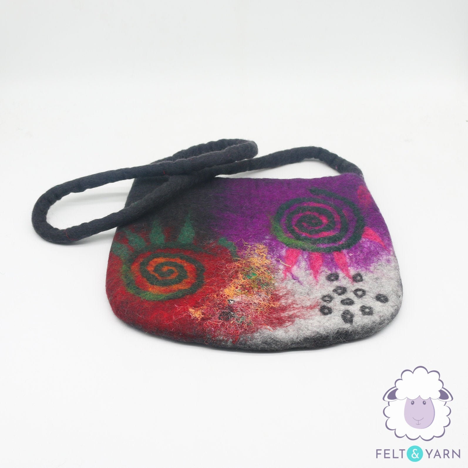29 X 35cm Wool Felt Crossbody Bag Hand Felted Shoulder Handbags Fair Trade & Ethically Handmade