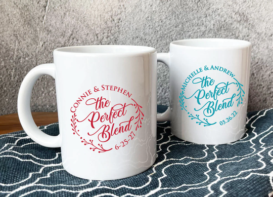 Set Of 24 | The Perfect Blend Personalized Coffee Mug Favors Wedding Dm19-Z18