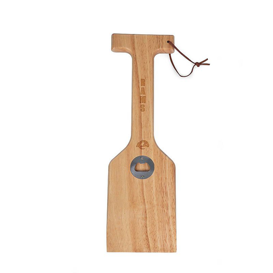 Picnic Time Los Angeles Rams Hardwood BBQ Grill Scraper with Bottle Opener, Brown