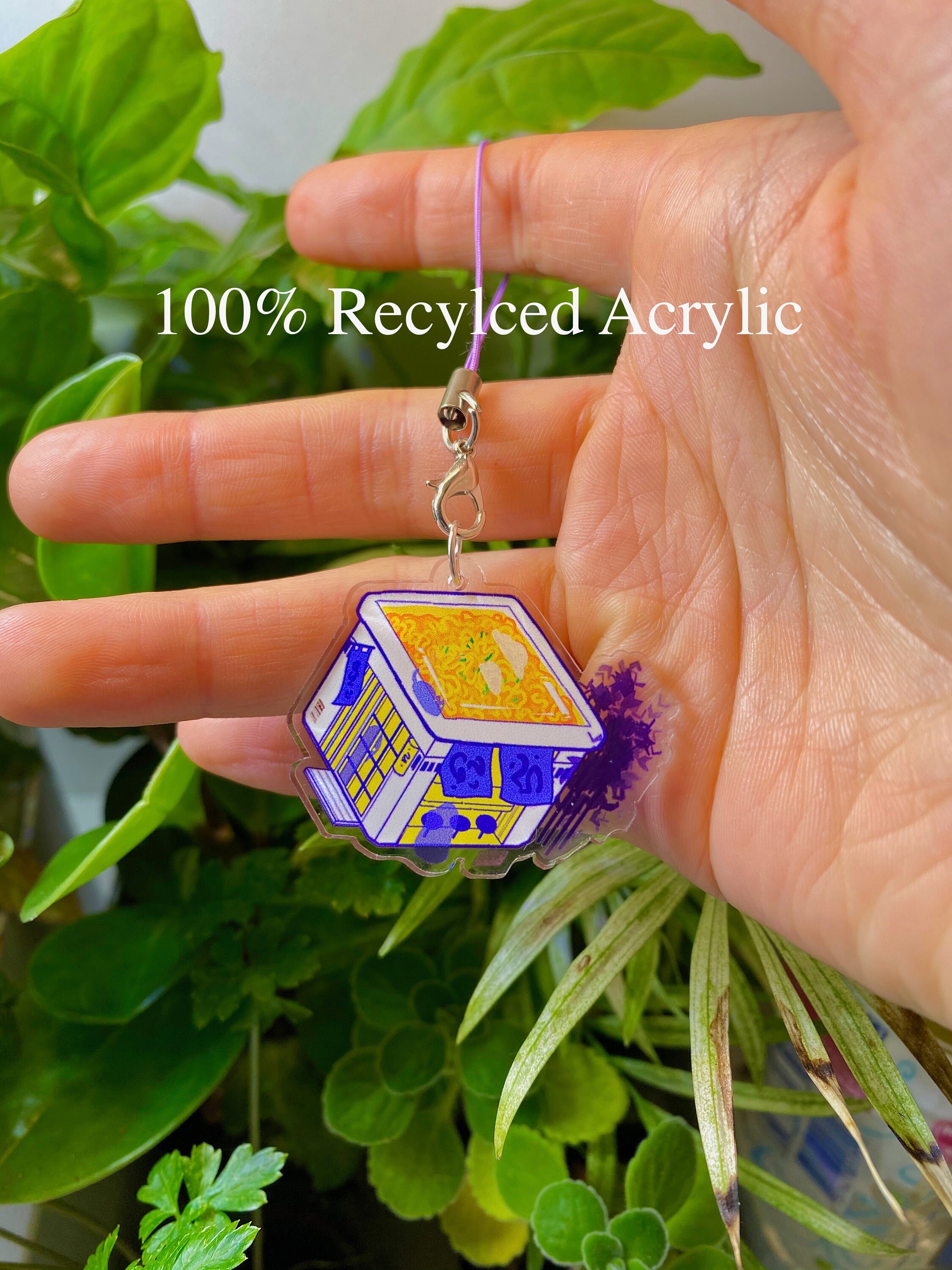 Spirits Ramen Shop Double Sided Food Cube Key Chain | Kawaii Anime Lover, Otaku Gift Instant Noodles