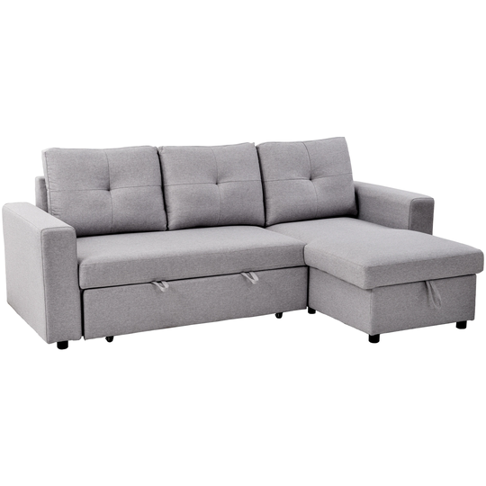 Clihome Sectional Storage Sofa Bed Modern Gray Polyester/Blend Sectional | GTCH-2AEA056