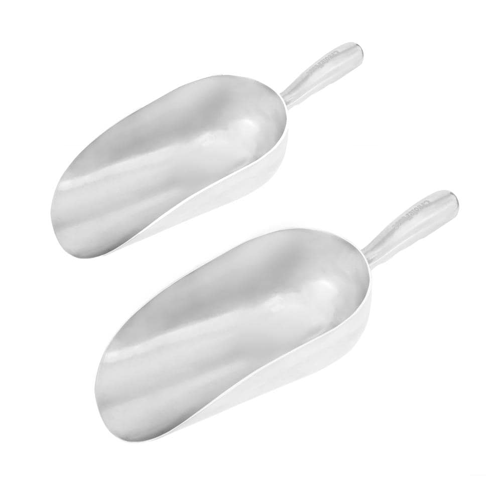 Creole Feast Creole Feast Utility 2-Piece Cast Aluminum Scoop Food Craw Fish Charcoal Bar 38-Ounce Cooking Utensil Set Silver | TW3858