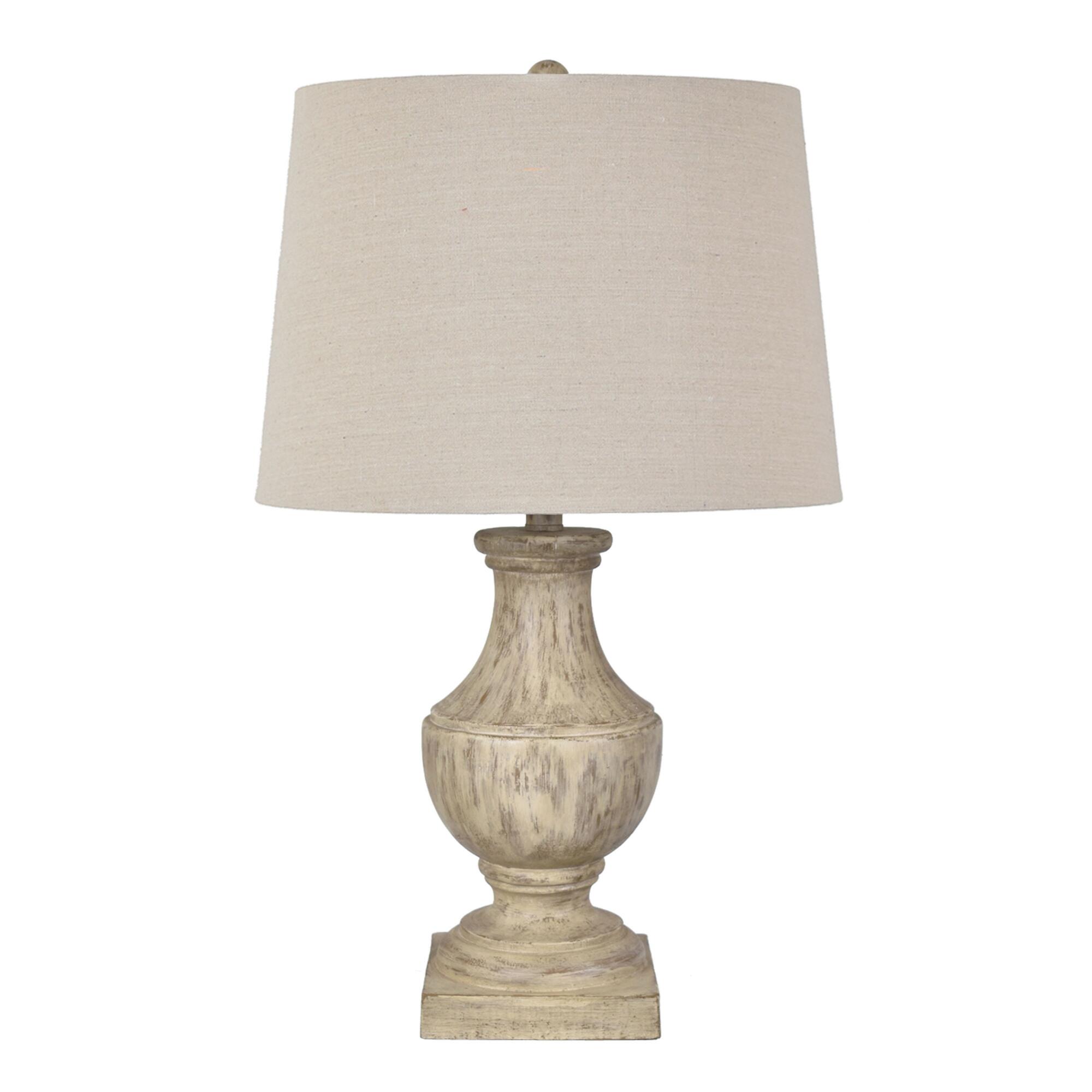Distressed Brown Pedestal Hadley Table Lamp by World Market