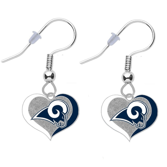Los Angeles Rams Swirl Heart Earrings
