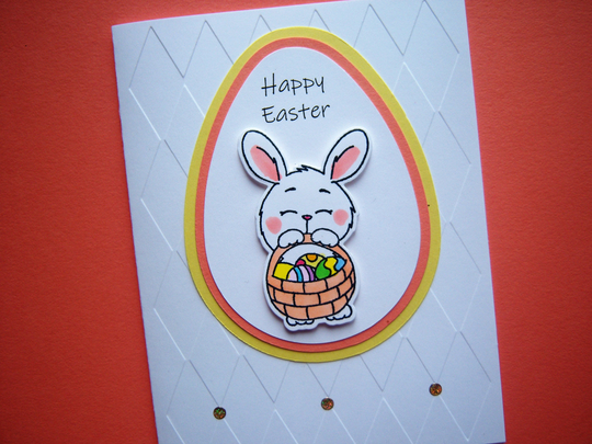 Bunny With Basket Easter Card