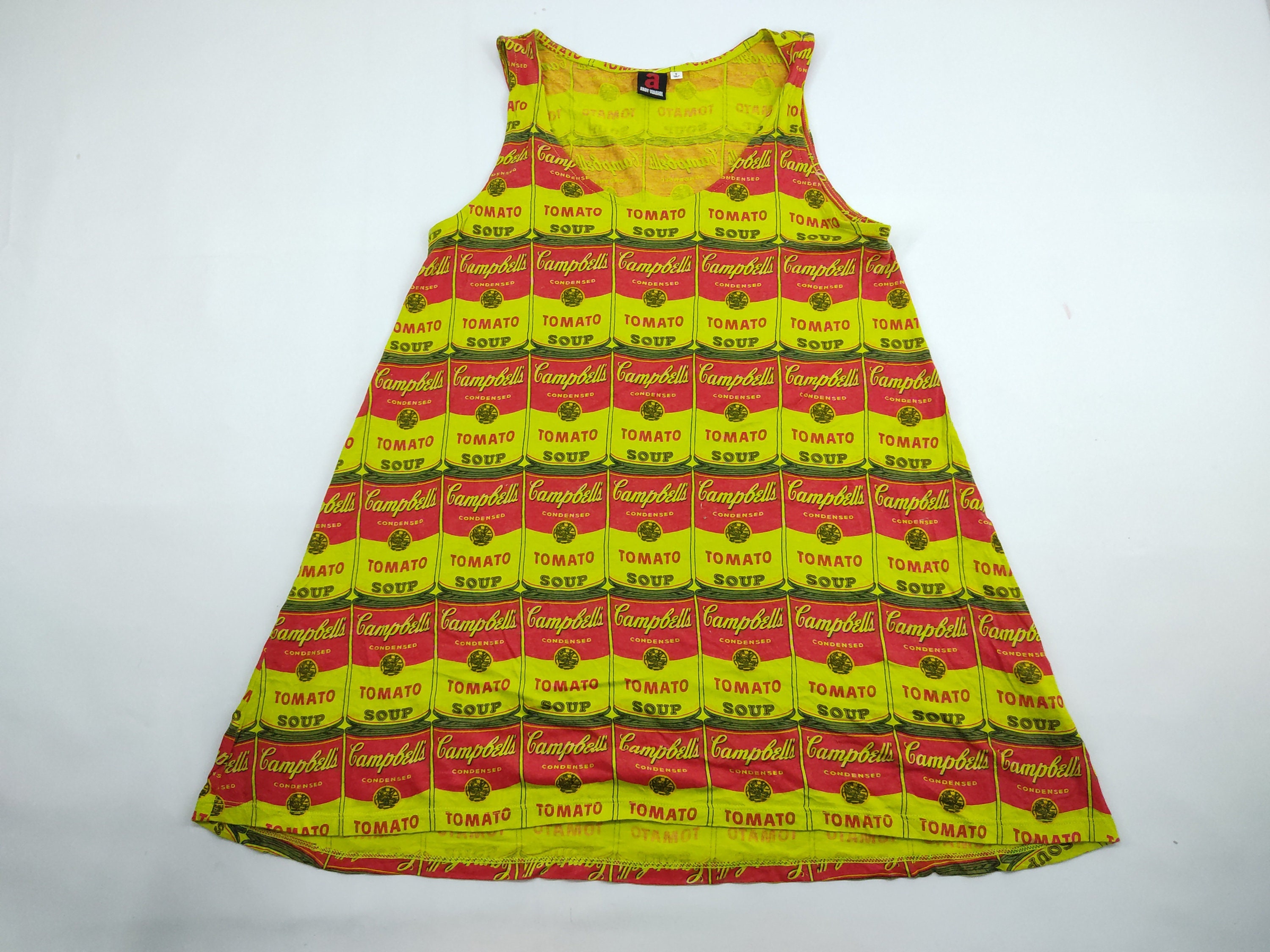Vintage Andy Warhol Top Tank Sleeveless Campbell's Tomato Soup All Over Printed Modern Classic Fashion Inspired Designer Streetwear J338