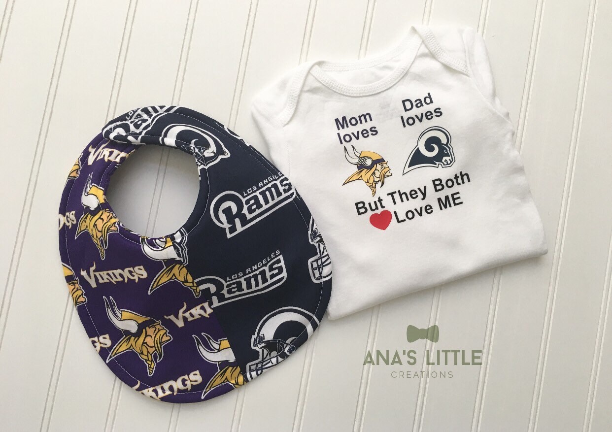 House Divided Vikings - La Rams Bodysuit & Bib, Baby Bib 2Pc -Any Teams