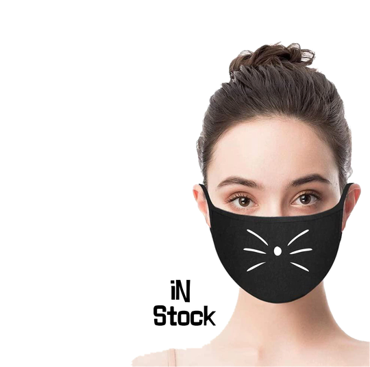 Cat Whisker // Ready To Ship Washable Airplane Mask Pollen Reusable 3 Ply With Place For Filter