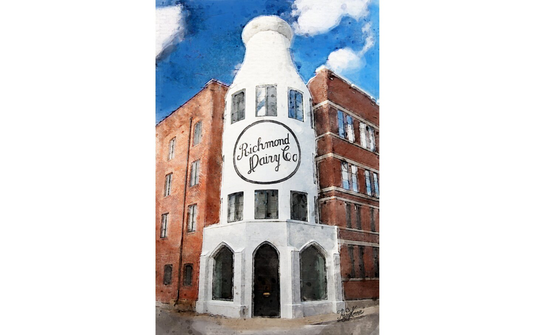 The Richmond Dairy Co Apartments Watercolor | Rva, Milk Bottle, Perfect Gift, Unique Virginian Vcu, Ur Artwork Great Gift Art | Print
