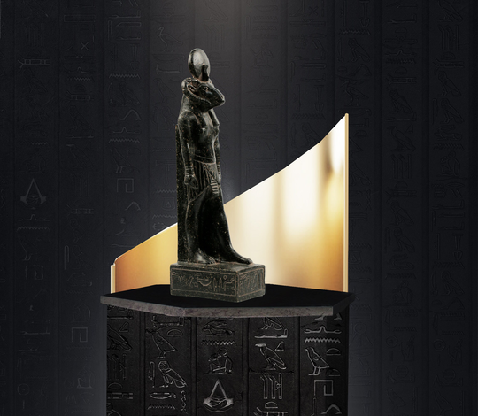 Gorgeous God Of Source Nile & Fertility Khnum Represented As A Ram - Made The Black Granite Stone -Replica Altar Statue-Made in Egypt
