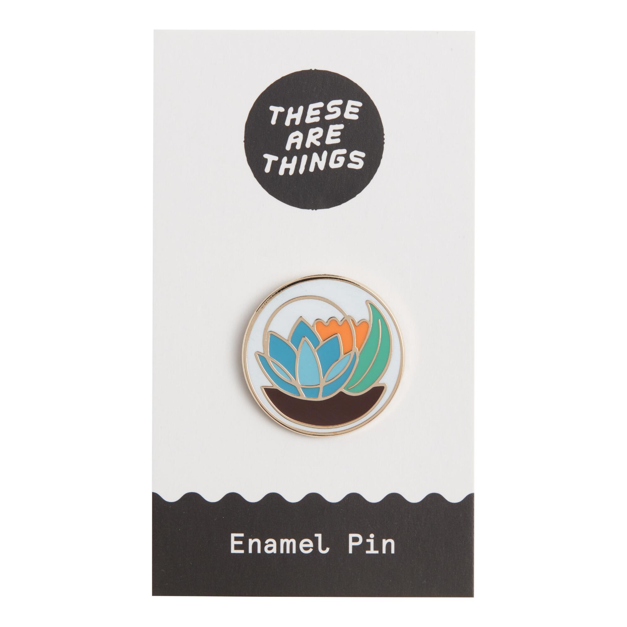 Lotus Flower Enamel Pin by World Market