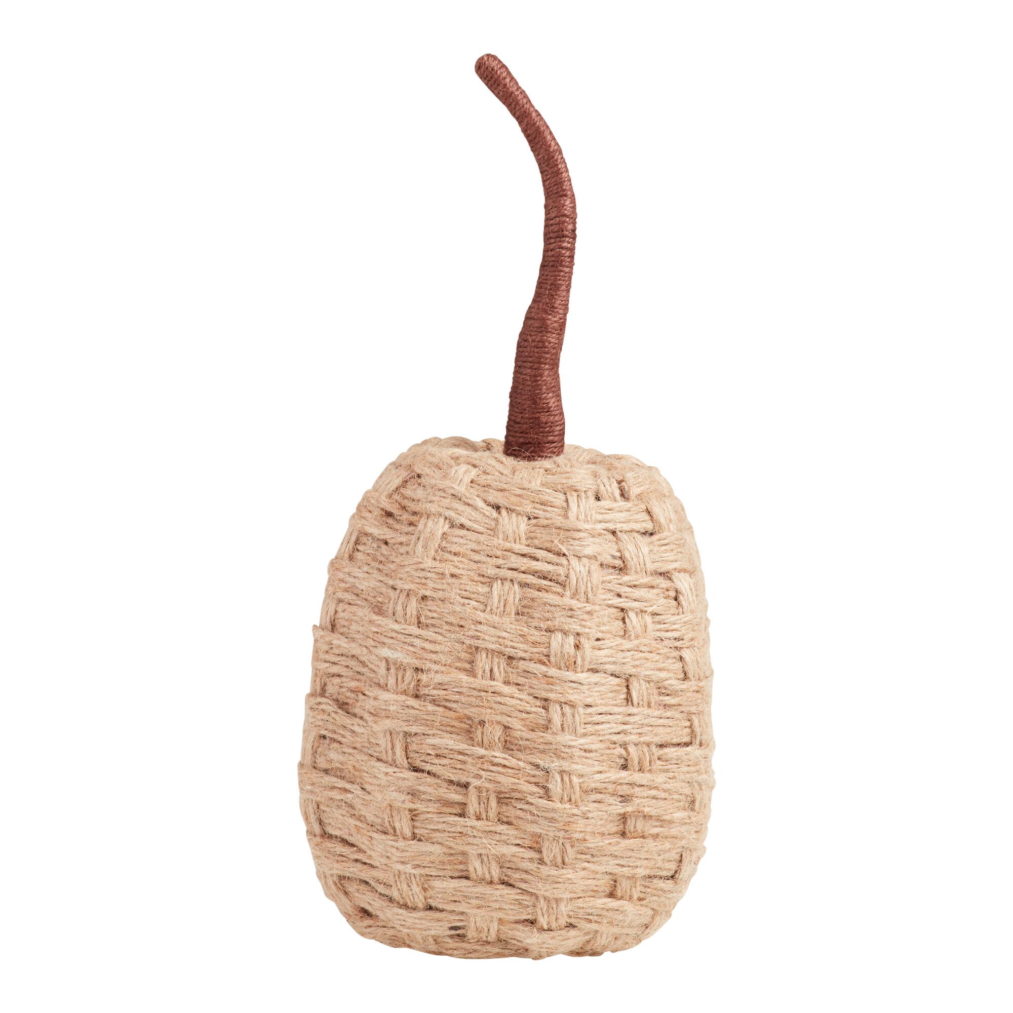 Large Natural Jute Wrapped Pumpkin Decor - Natural Fiber by World Market