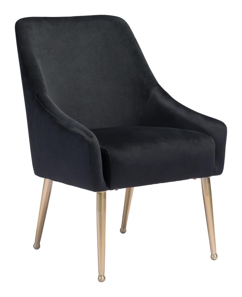 Zuo Modern Mira Contemporary/Modern Polyester/Polyester Blend Upholstered Dining Side Chair (Metal Frame) in Black | 101727