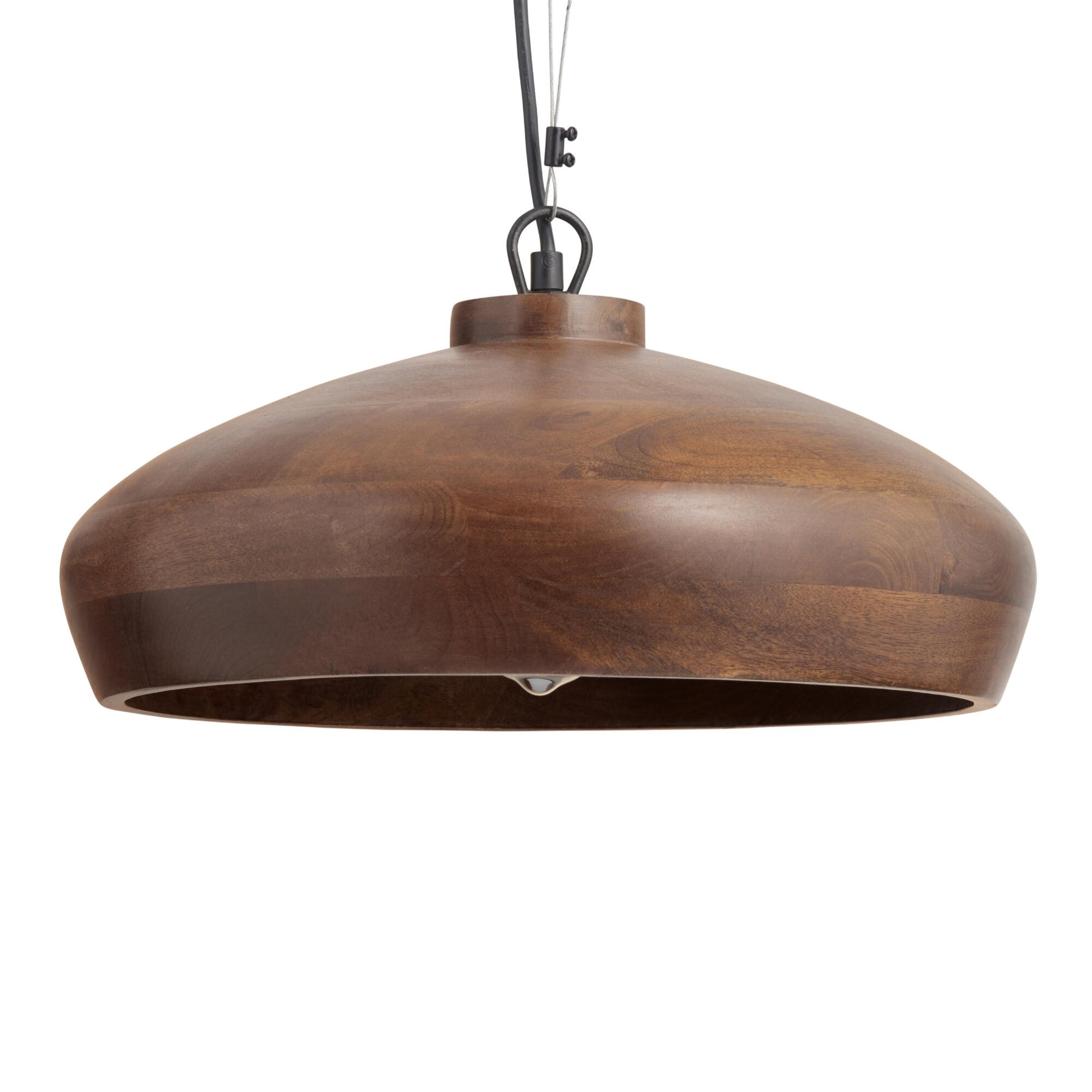 Natural Wood Dome Pendant Lamp - Medium by World Market