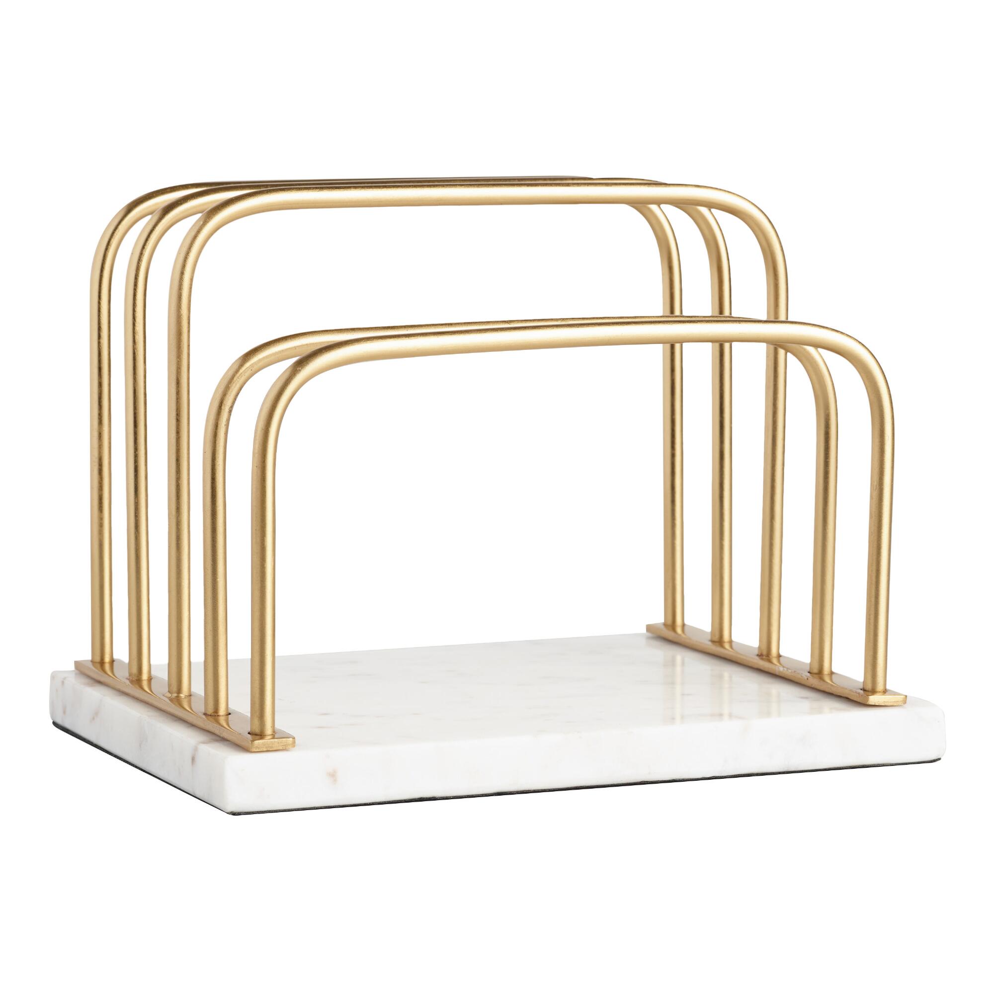 Marble and Gold Metal Maxwell Letter Holder by World Market