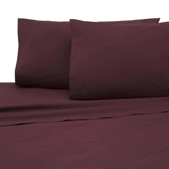 WestPoint Home Martex 225 Thread Count Sheet Queen 225-Thread Count Cotton Blend Wine Bed Sheet in Red | 028828322043