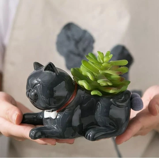 Cat Planter | Ceramic Kitten Plant Pot Succulent Gift For Lovers Cute Cactus Mom Gifts