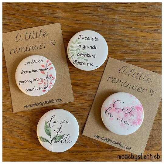 C'est La Vie, La Vie Est Belle, Positive Affirmations, Friendship, Mindfulness, France, You Got This, Button Pins Badges, Fridge Magnet 44mm