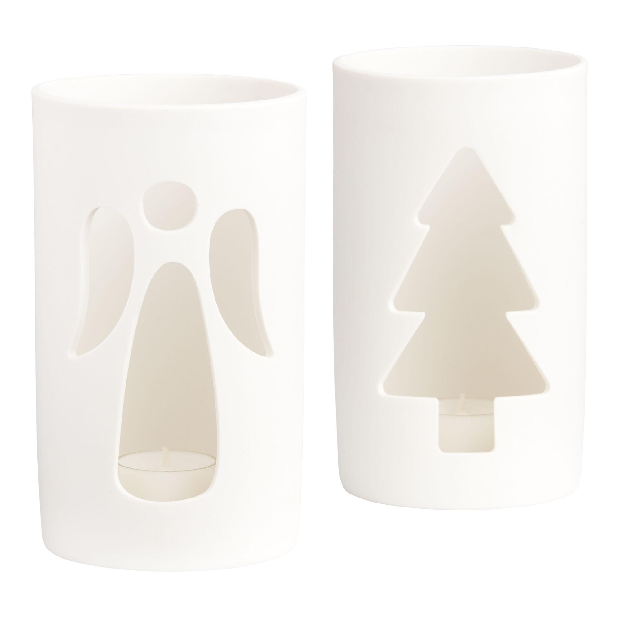 Silhouette Ceramic Hurricane Candle Holder Collection by World Market