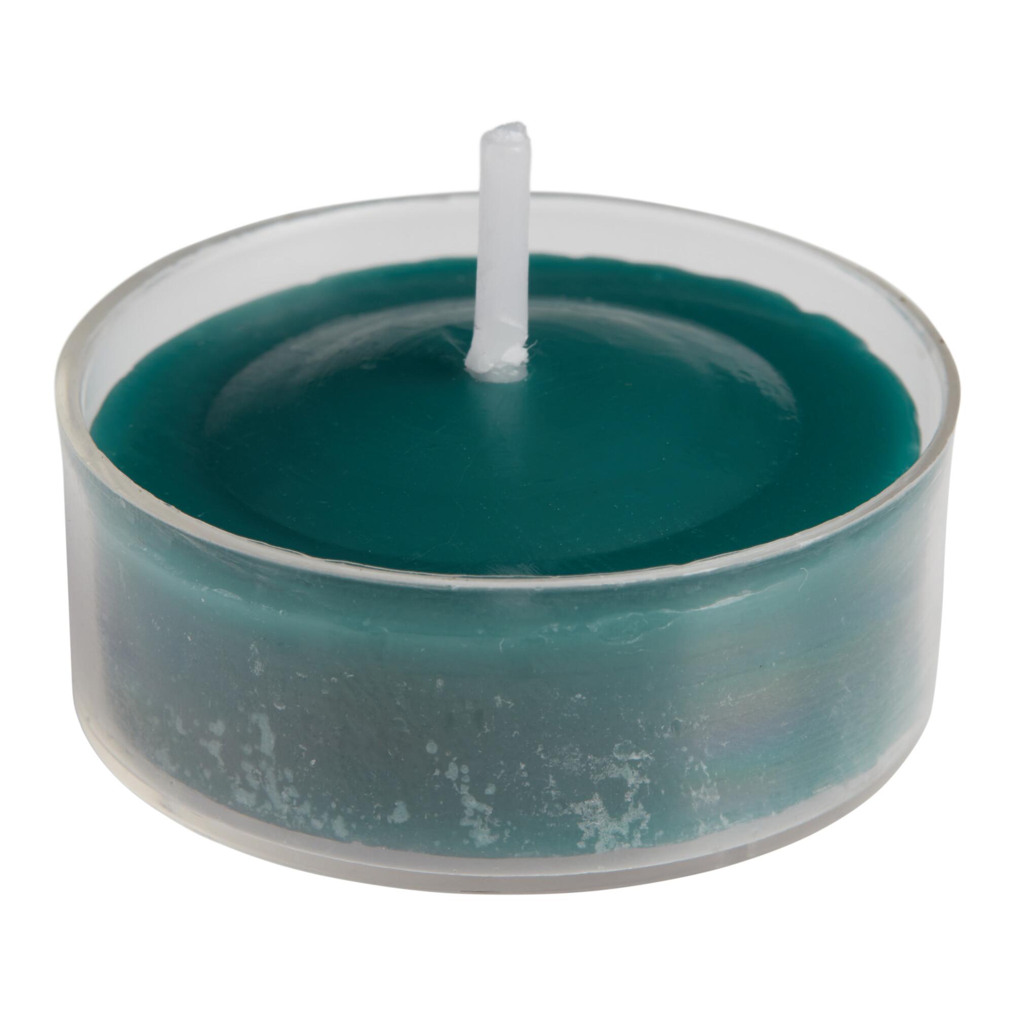 Black Fig Vetiver Tealight Scented Candles 12 Pack: Green - Scented Wax by World Market