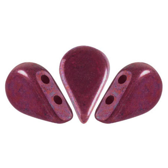 Amos Par Puca Bead, Opaque Coral Red Nebula, 2-Hole, 30 Count, 5 X 8 Mm. | 93200-15001