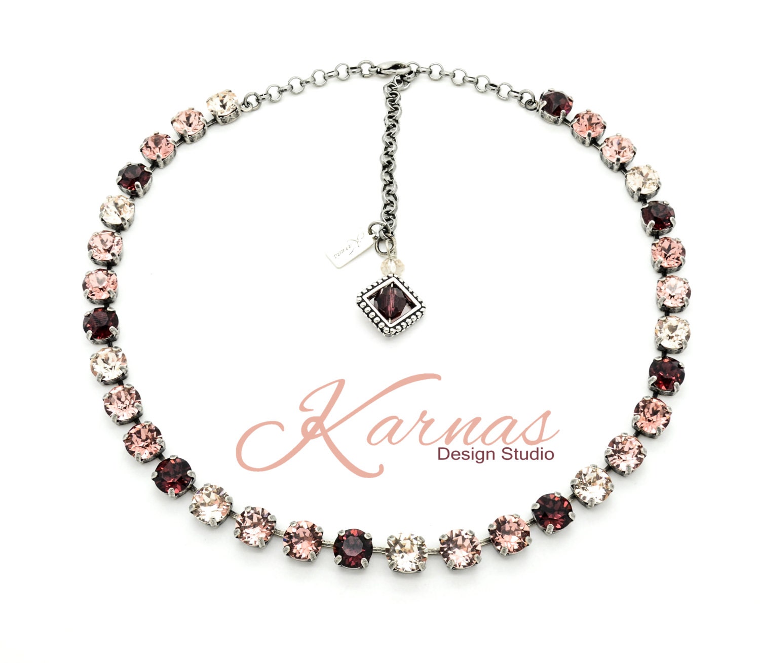 Warm Tones 8mm Necklace K.d.s. Premium Crystal Choose Your Finish Karnas Design Studio Free Shipping