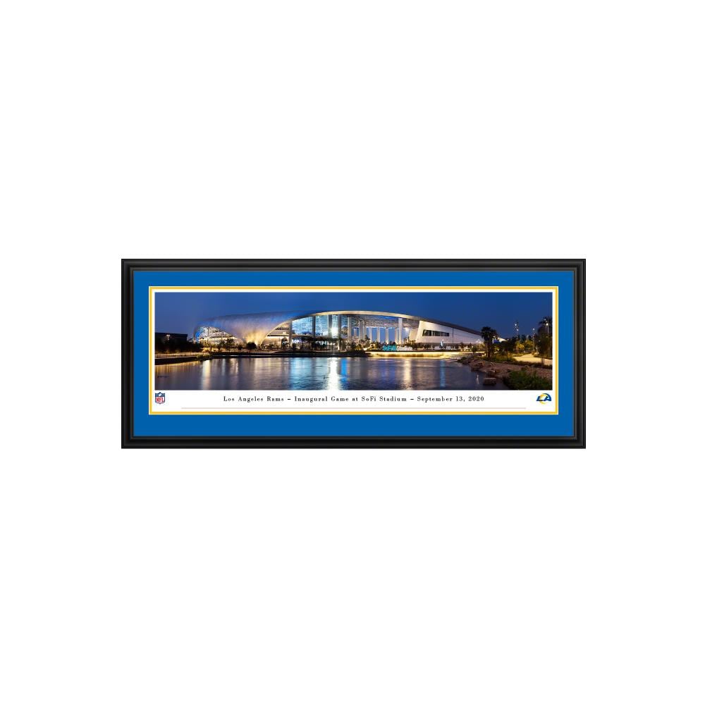 Blakeway Panoramas Los Angeles Rams NFL Football Black Framed 18-in H x 44-in W Sports Paper Print in Blue | NFLRAM4D