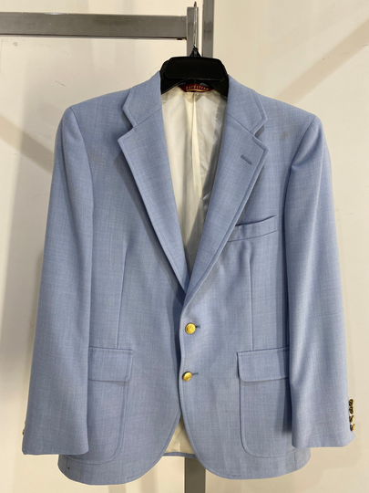 Vintage 90's Chaps By Ralph Lauren Baby Blue Wool Suit/Sport Coat