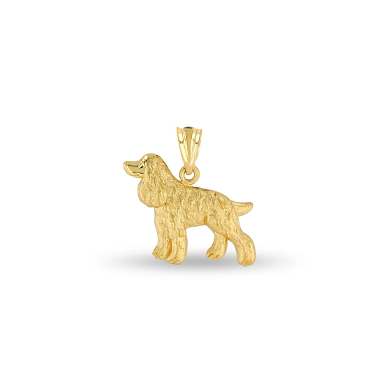 14K Solid Gold Cocker Spaniel Pendant