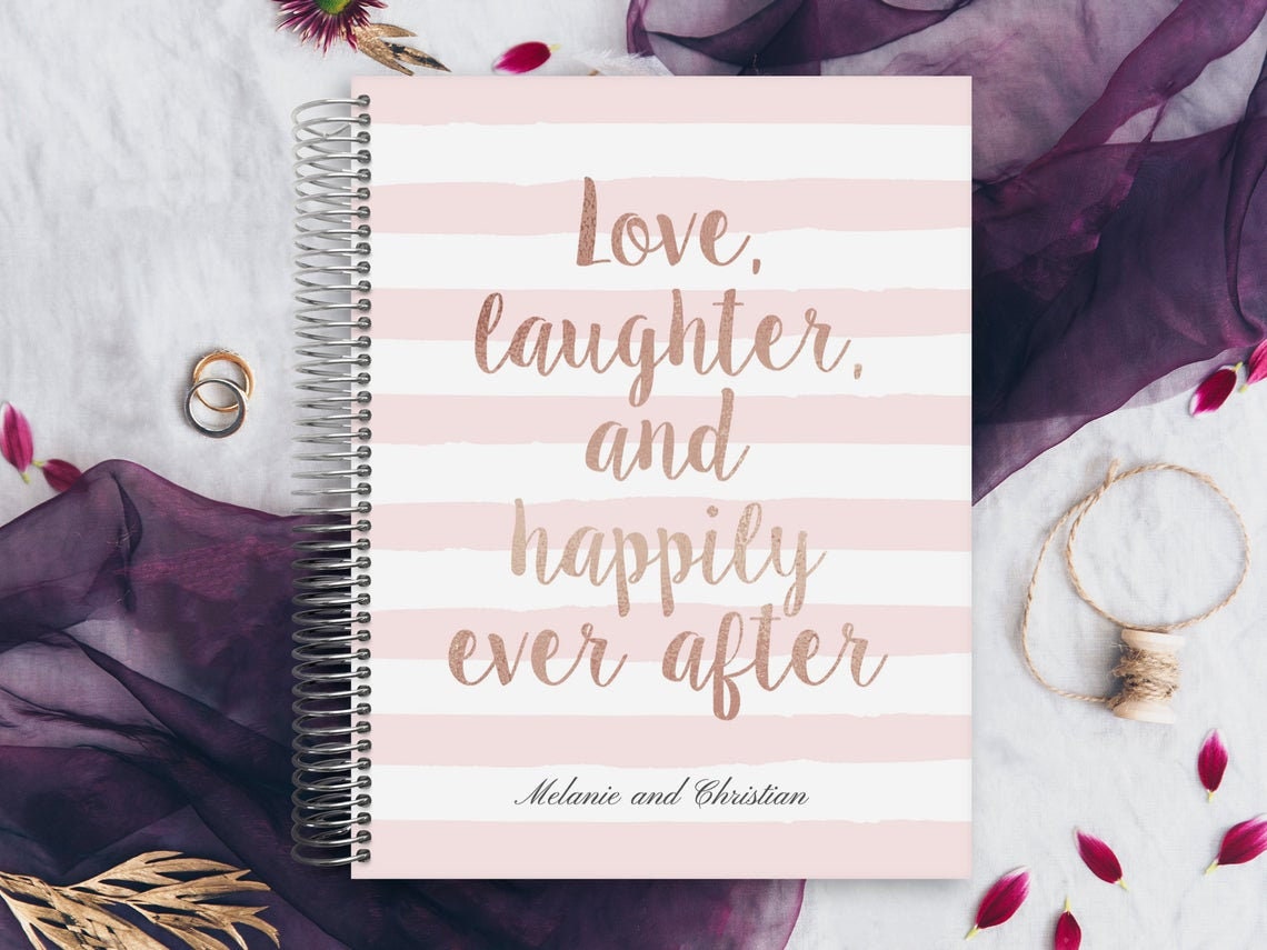 Custom Wedding Planner | Organizer Engagement Gift For Bride Bridal Planning Guide Happily Ever After