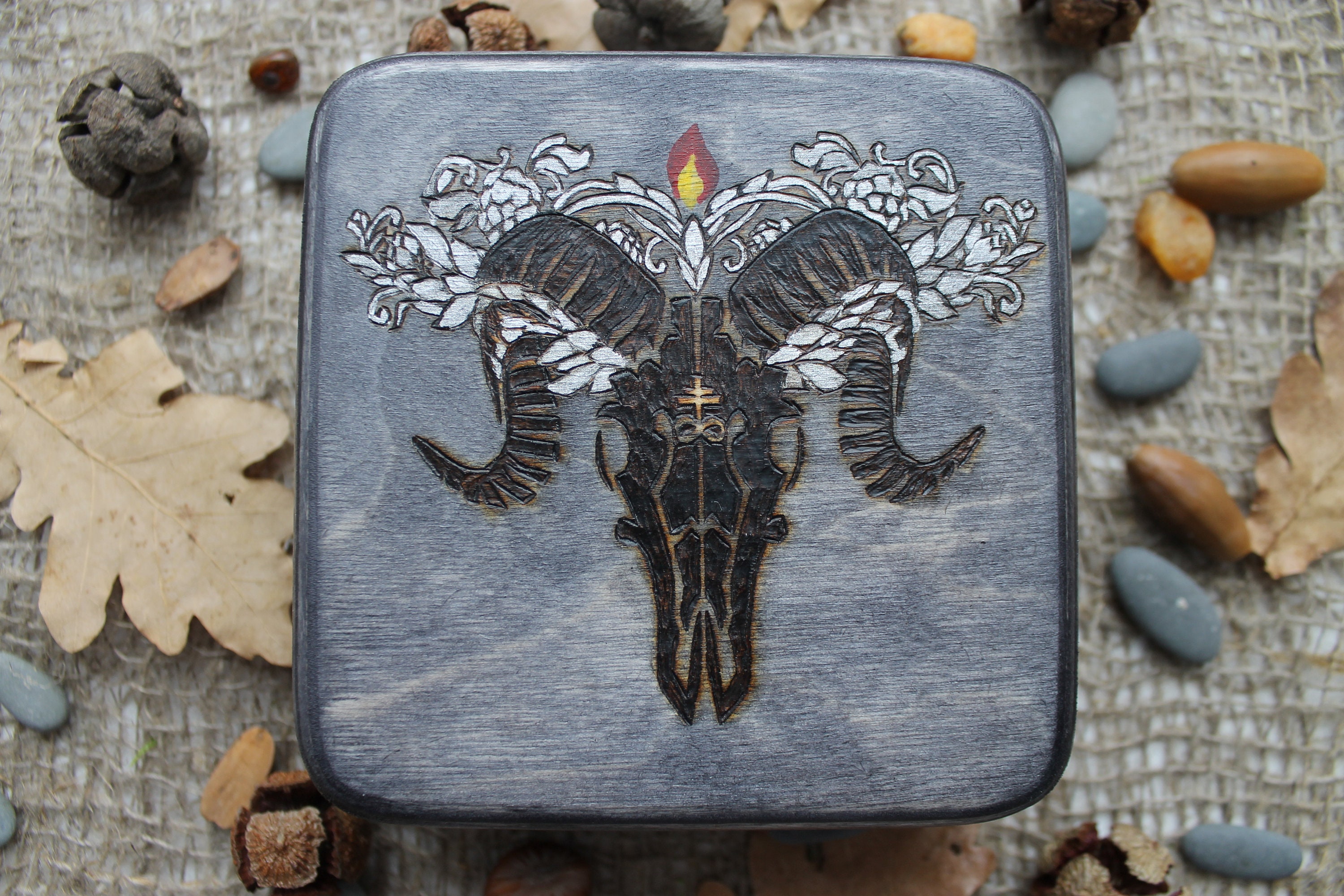 Ram Skull Box. Art
