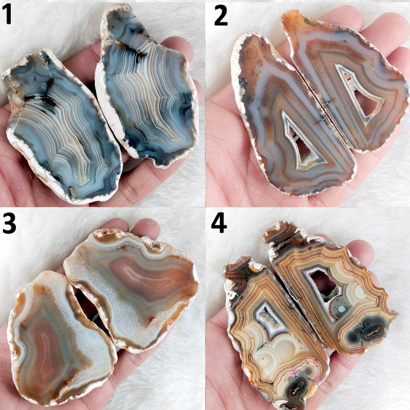 Natural Agate Brazilian Geode Slice Earring Pair, Earring, Geodes, Pair Of Earrings, Brazilian, Big Druzy