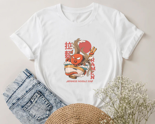 Japanese Noodle Soup T-Shirt, Funny Graphic Shirt, Unisex T-Shirt
