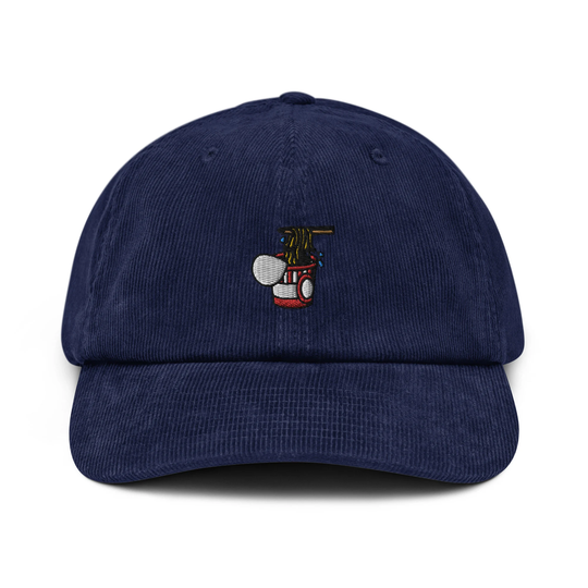 Noodles Corduroy Hat, Handmade Embroidered Dad Cap - Multiple Colors
