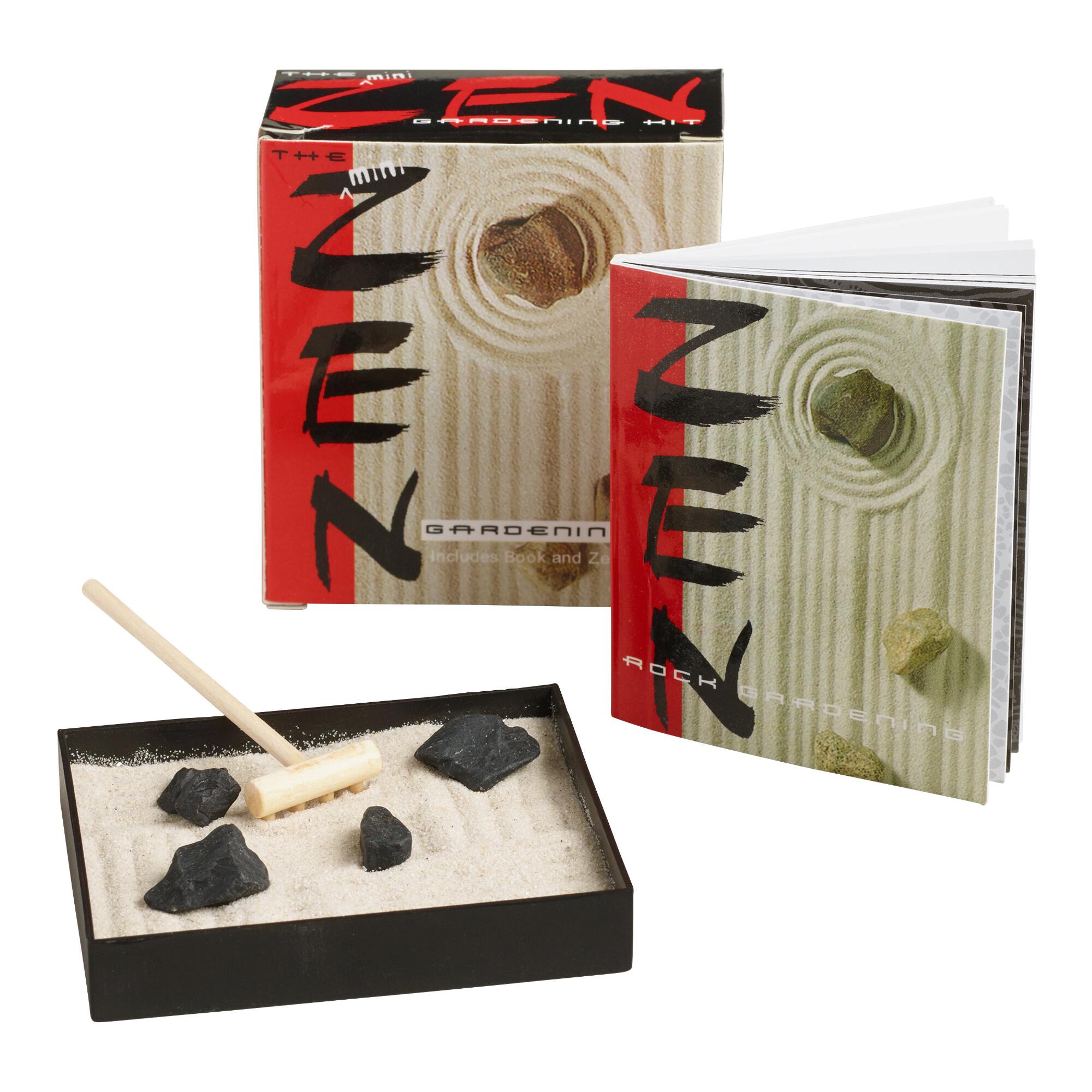 Mini Zen Garden Kit: Black/Natural - Sand by World Market