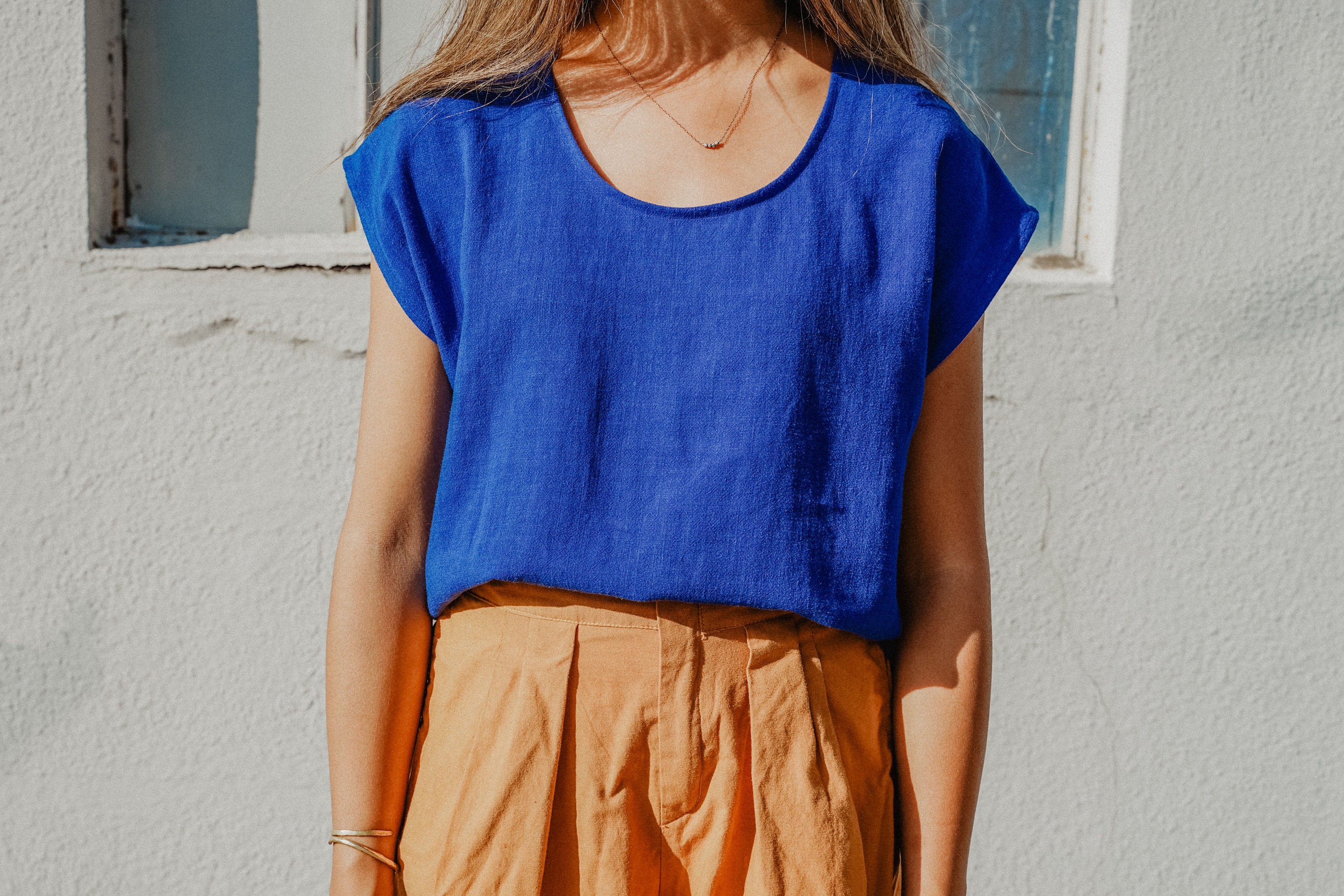 Littlefour Linen & Viscose Blend Everyday Top