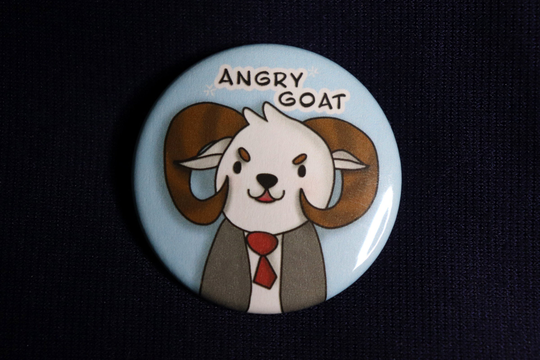 Jschlatt "Angry Goat" Pin | Schlatt Ram Button