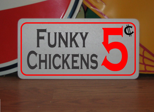 Funky Chickens 5 Cents Metal Sign For Farm Ranch Or Pet Coop Barn